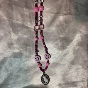 Pink charm necklace